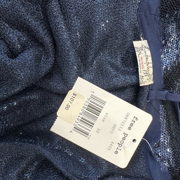 NEW Free People Navy Sequin Dress(XS) - Picture 3 of 3